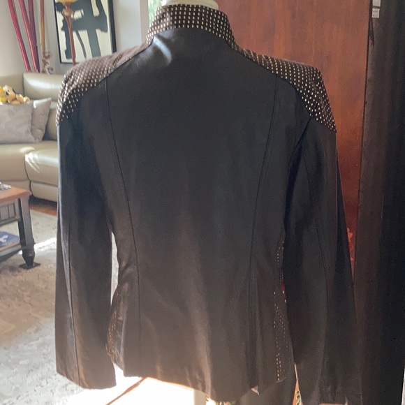 Chico’s’s Brown studded faux leather jacket. - Picture 2 of 7